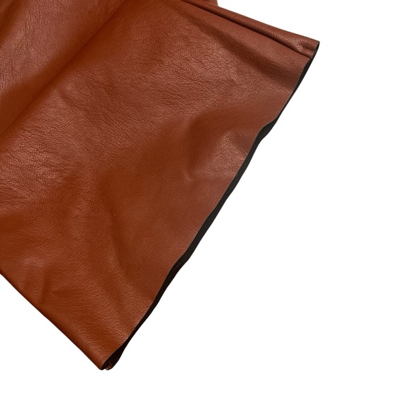 Steve Madden Citrine faux Leather flat front flare Pant Cognac Women’s Large - Picture 4 of 10